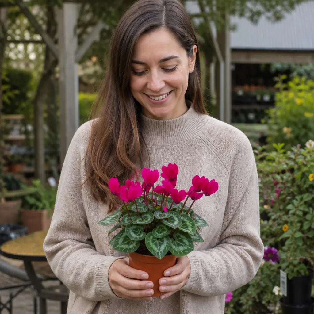 Cyclamen Deep Rose 10.5cm Pot Pack of 3 & 6 Flowering Outdoor Plants Plants By Post