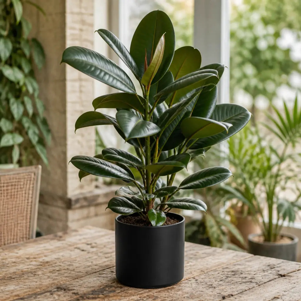 Ficus Robusta Rubber Plant – Elegant Glossy Green Foliage Indoor Houseplant Plants By Post