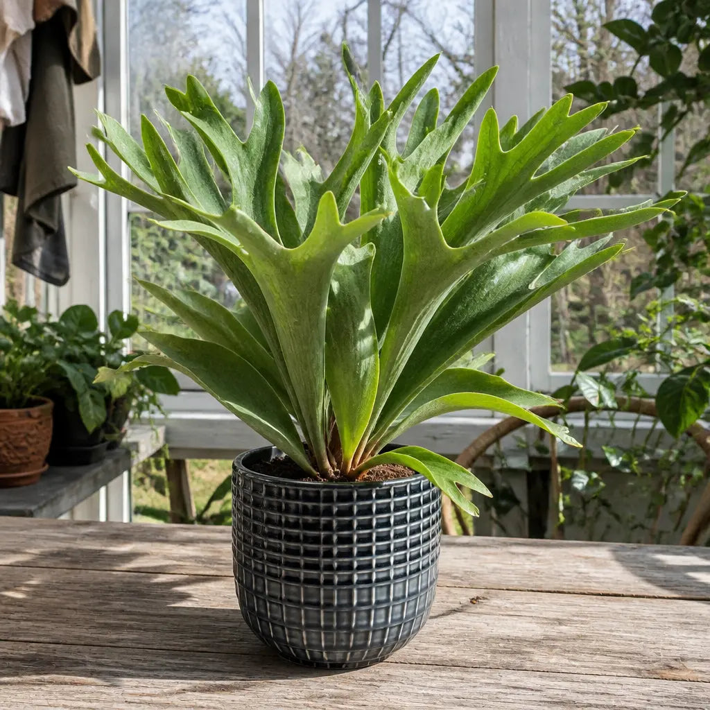 Platycerium Bifurcatum Staghorn Fern – Unique Antler-Shaped Foliage Indoor Houseplant Plants By Post