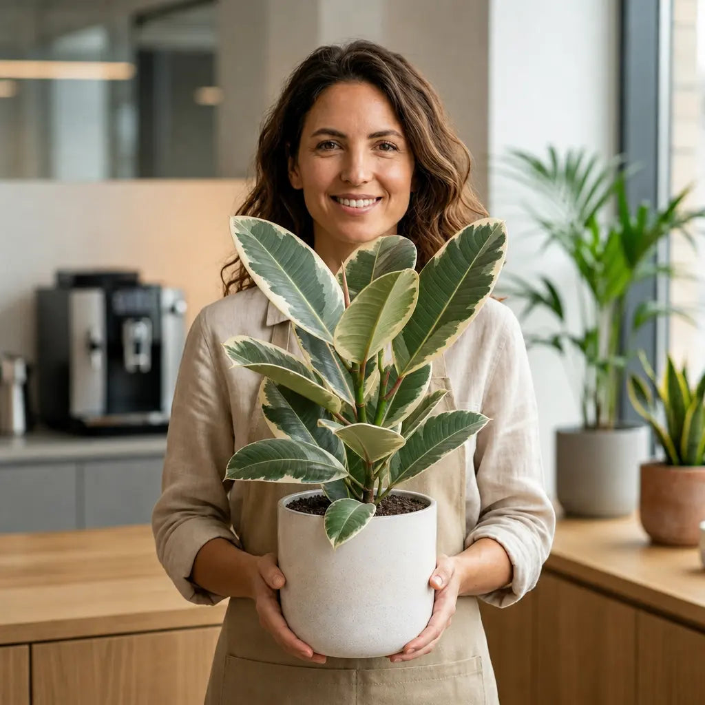 Ficus Tineke Rubber Plant 5L – Variegated Indoor Houseplant Plants By Post