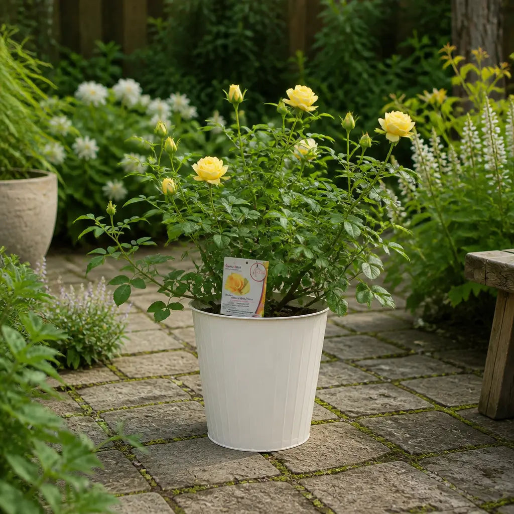 5L Rose Anniversary Wishes Yellow Rose Bush | Beautiful Flowering Garden Plant Plants By Post