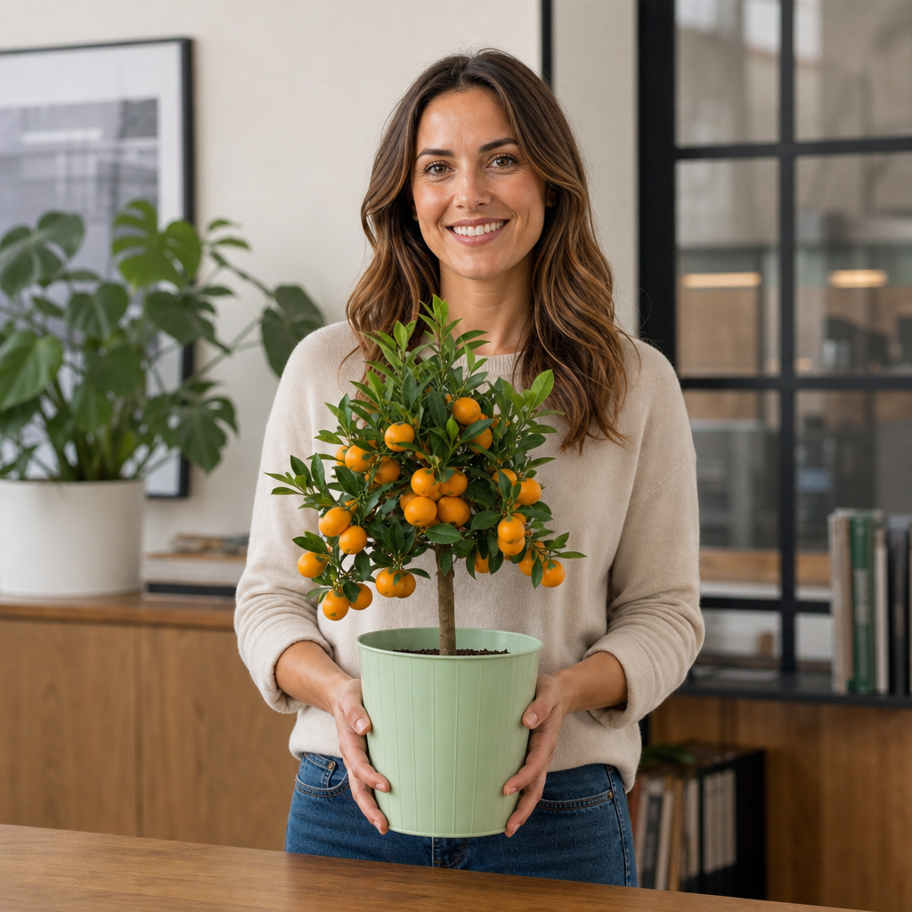 5L Calamondin Tree – Indoor & Outdoor Citrus in Decorative Pot