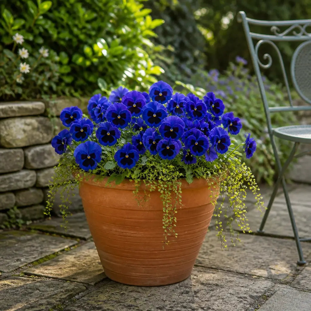 Pansy Delta Pro Deep Blue with Blotch 9 Pack × 2 Spring & Autumn Bedding Plants Plants By Post