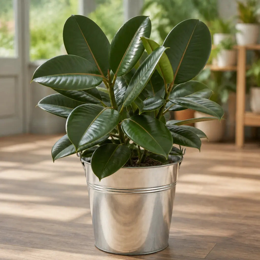 Ficus Robusta Rubber Plant – Elegant Glossy Green Foliage Indoor Houseplant Plants By Post