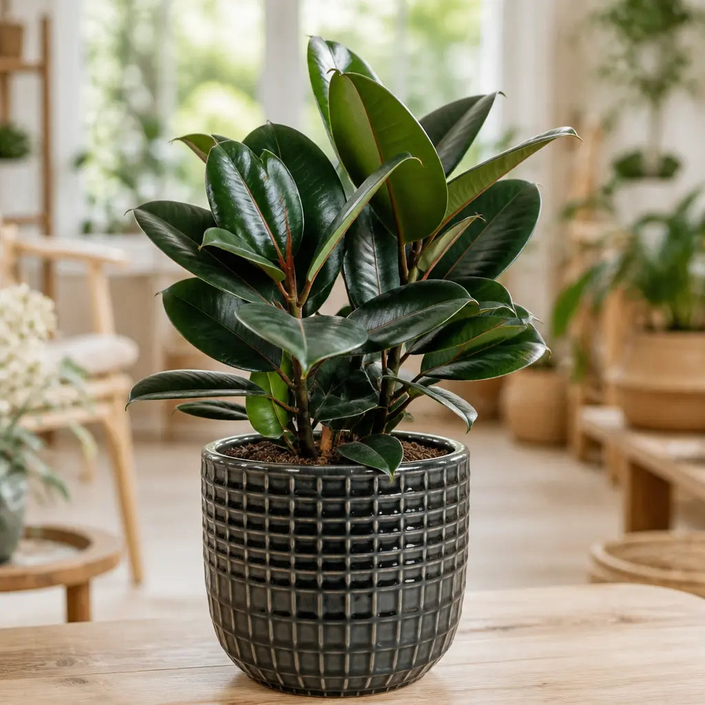 Ficus Robusta Rubber Plant – Elegant Glossy Green Foliage Indoor Houseplant Plants By Post