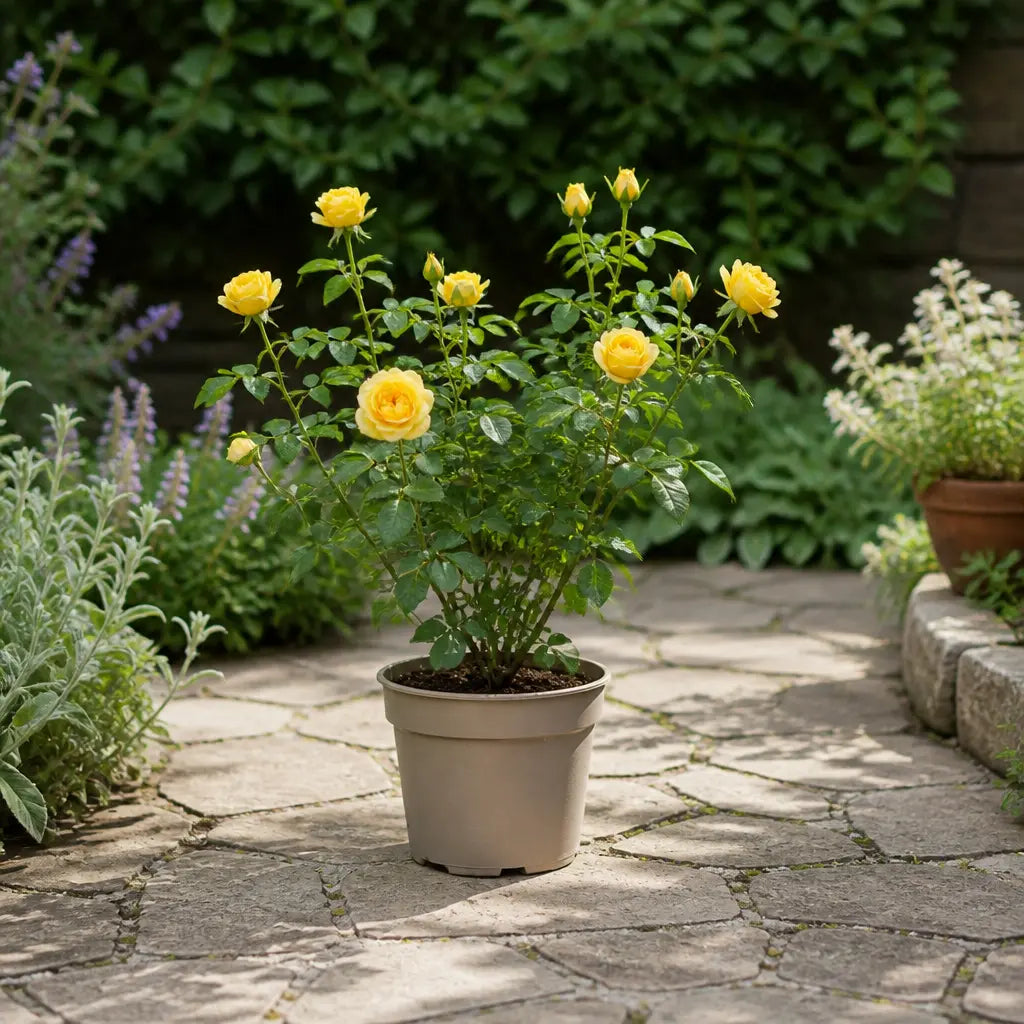 5L Rose Anniversary Wishes Yellow Rose Bush | Beautiful Flowering Garden Plant Plants By Post