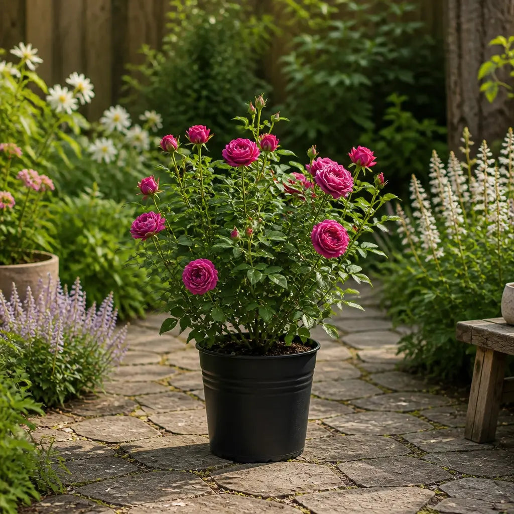5L Rose Let's Celebrate Dark Pink Rose Bush | Beautiful Flowering Garden Plant Plants By Post