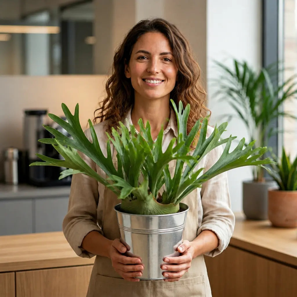 Platycerium Bifurcatum Staghorn Fern – Unique Antler-Shaped Foliage Indoor Houseplant Plants By Post