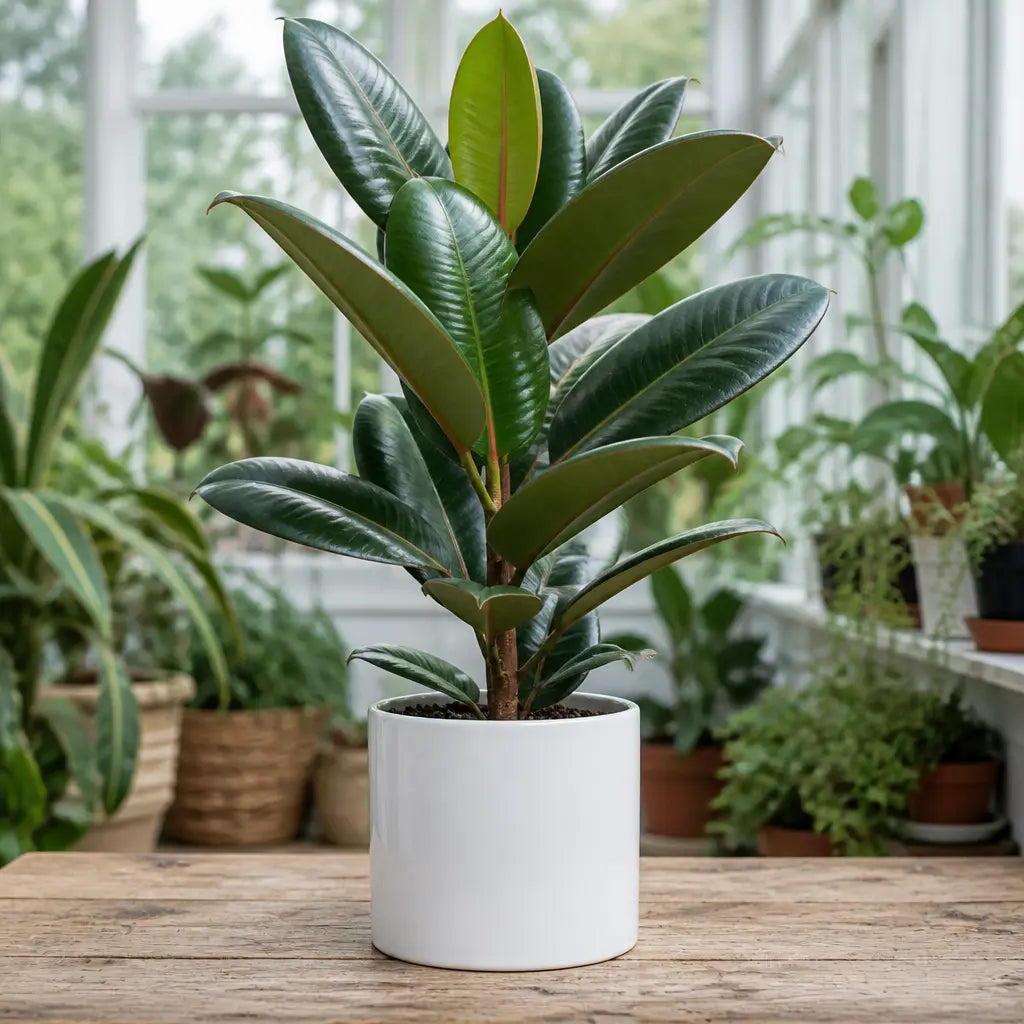 Ficus Robusta Rubber Plant – Elegant Glossy Green Foliage Indoor Houseplant Plants By Post