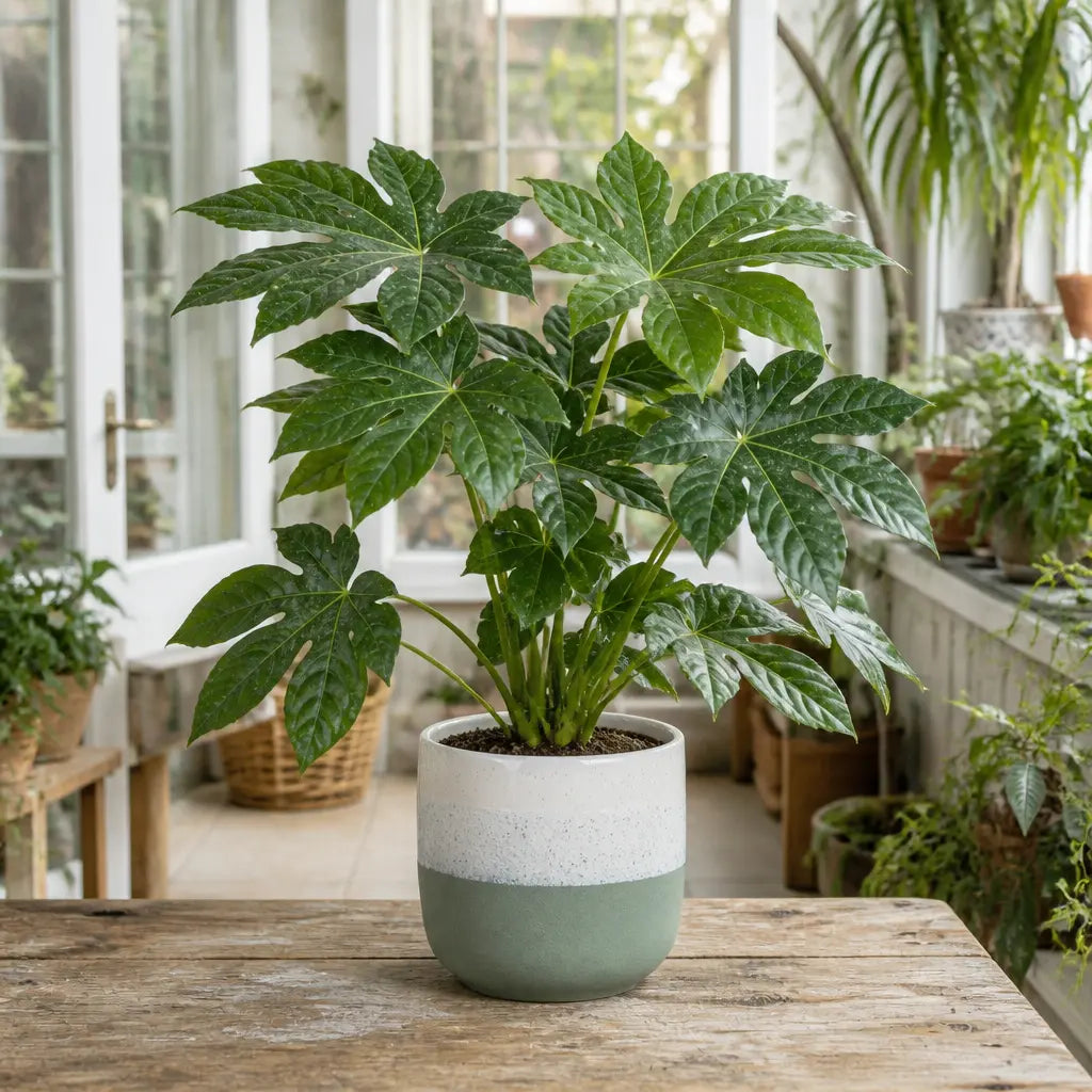 Fatsia Paper Plant – Large Glossy Green Foliage Evergreen Indoor and Outdoor Plant Plants By Post