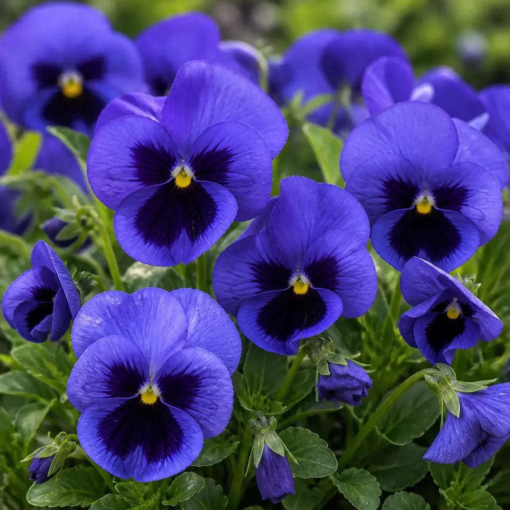 Pansy Delta Pro Deep Blue with Blotch 9 Pack × 2 Spring & Autumn Bedding Plants Plants By Post