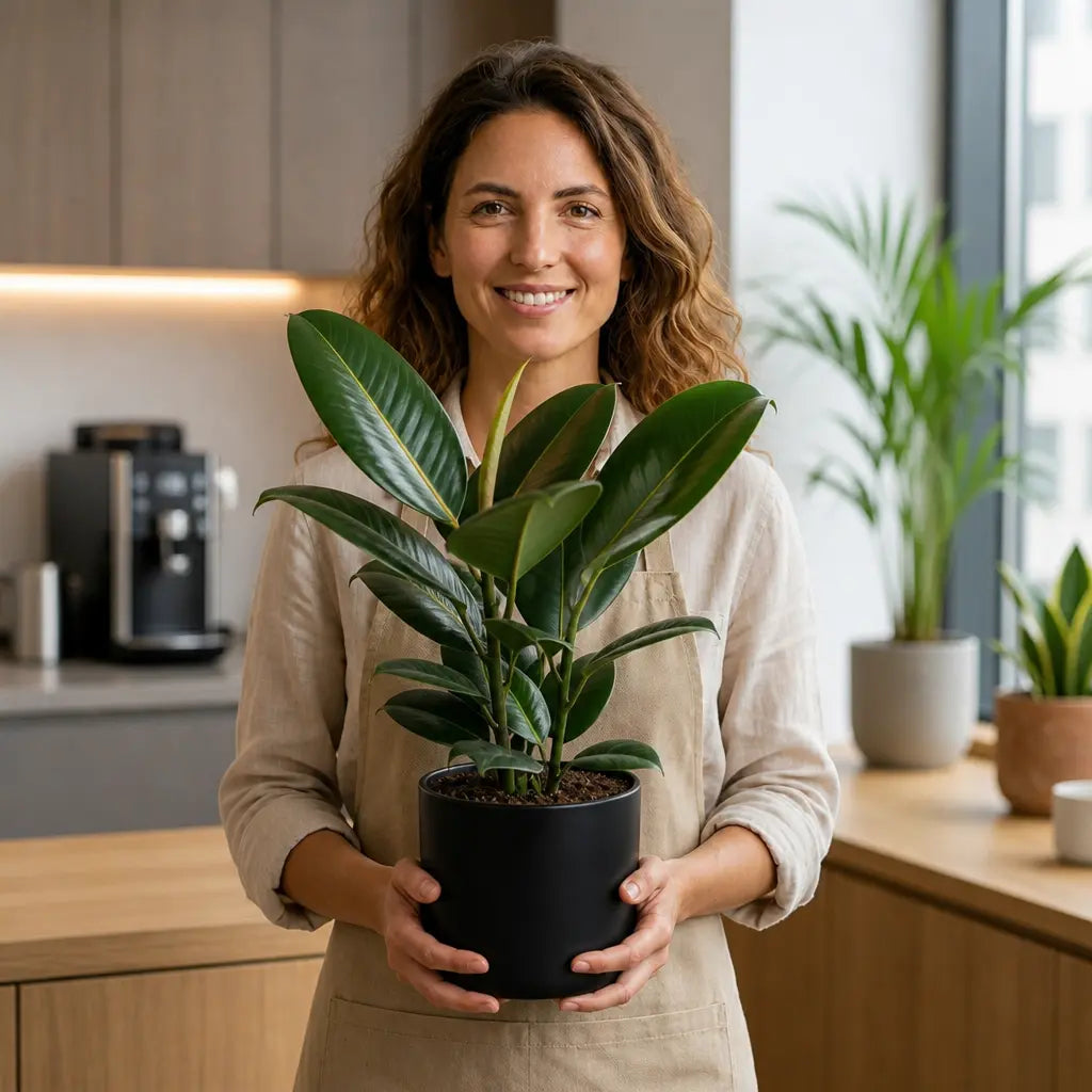Ficus Robusta Rubber Plant – Elegant Glossy Green Foliage Indoor Houseplant Plants By Post