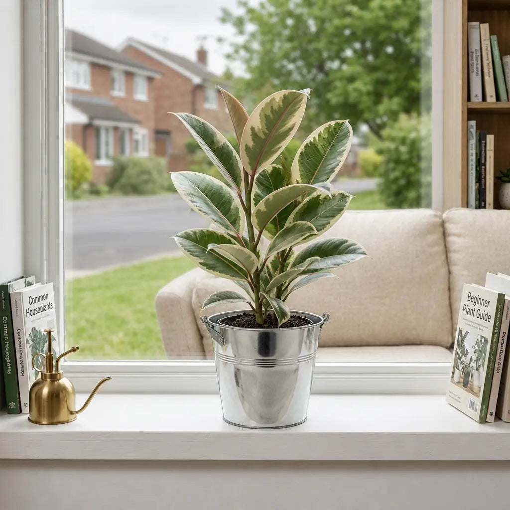 Ficus Tineke Rubber Plant – Elegant Variegated Green and Cream Indoor Houseplant Plants By Post