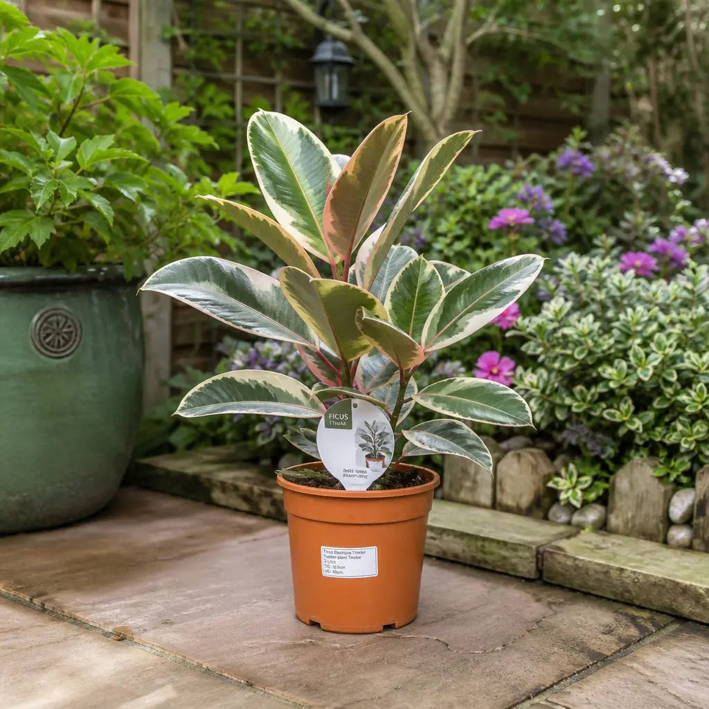 Ficus Tineke Rubber Plant 17cm Pot – Easy Care Indoor Houseplant Plants By Post
