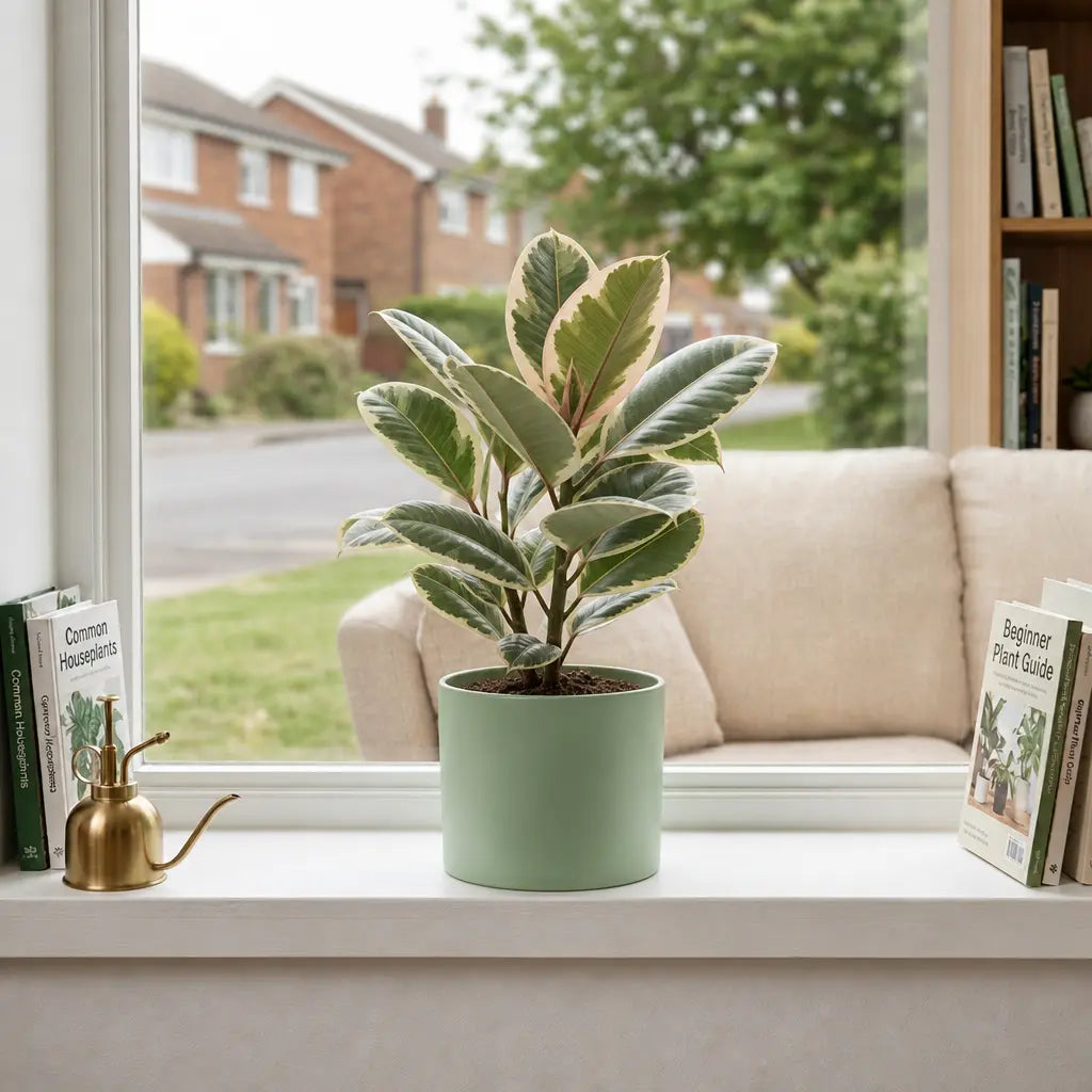 Ficus Tineke Rubber Plant – Elegant Variegated Green and Cream Indoor Houseplant Plants By Post