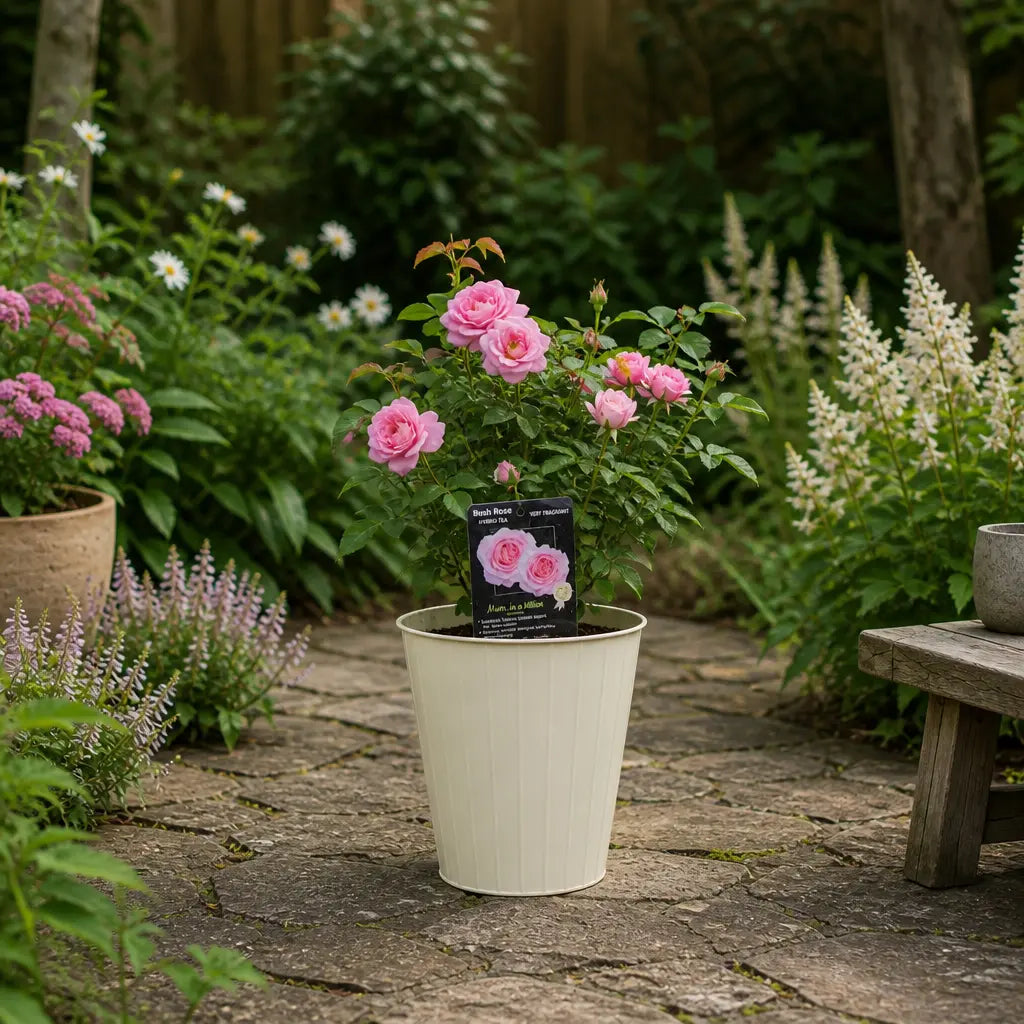 3L Mum In A Million Pink Rose Bush - Beautiful Flowering Plant Gift Plants By Post