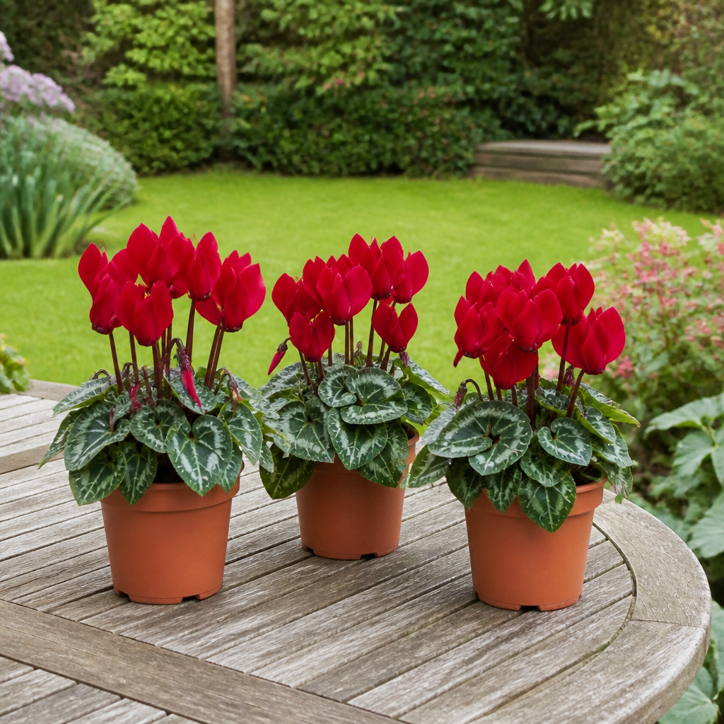 Cyclamen Red 10.5cm Pot Pack of 3 & 6 Flowering Outdoor Plants