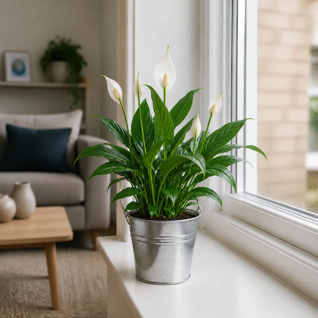 Peace Lily Plant 12cm - Air Purifying Houseplant Elegant Indoor Plant with White Flowers Plants By Post UK