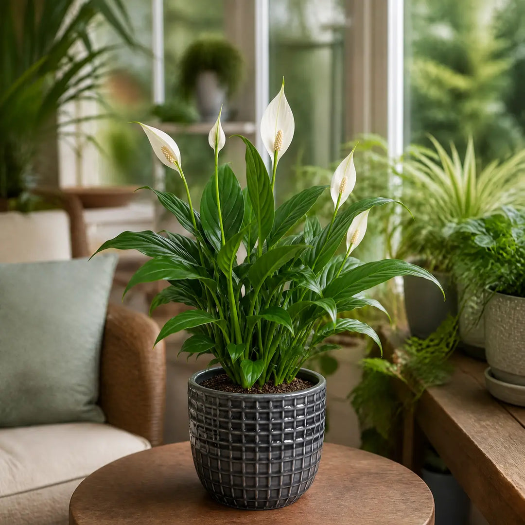 Peace Lily Plant 12cm - Air Purifying Houseplant Elegant Indoor Plant with White Flowers Plants By Post UK