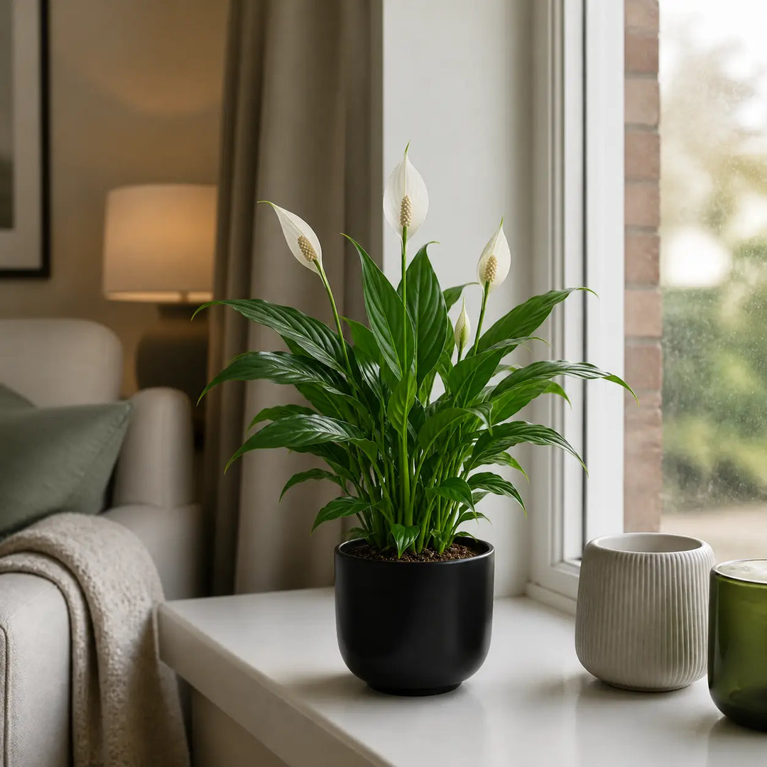 Peace Lily Plant 12cm - Air Purifying Houseplant Elegant Indoor Plant with White Flowers Plants By Post UK