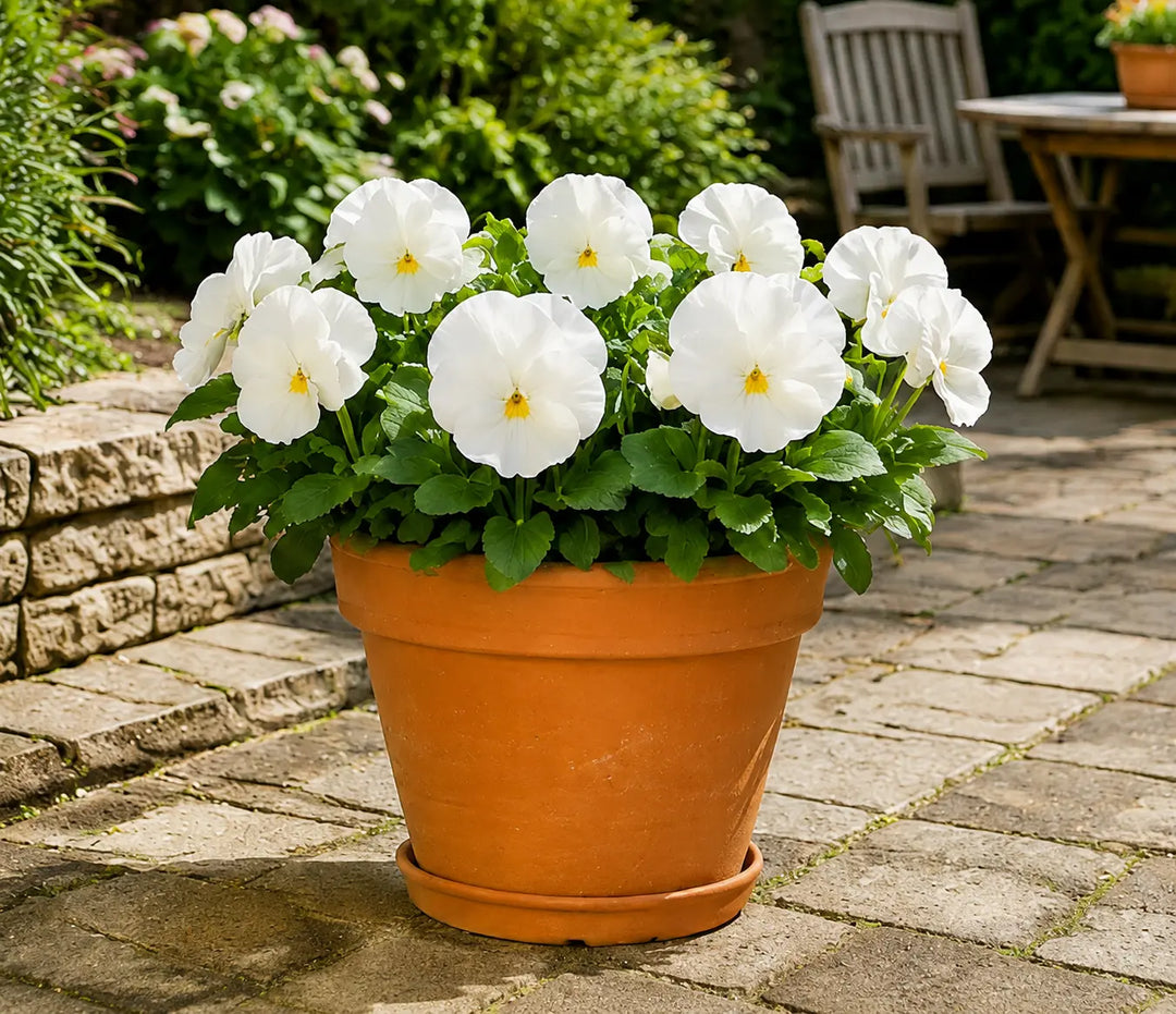 Pansy Delta Pro Clear White 9Pack × 2 Spring & Autumn Bedding Plants Plants By Post