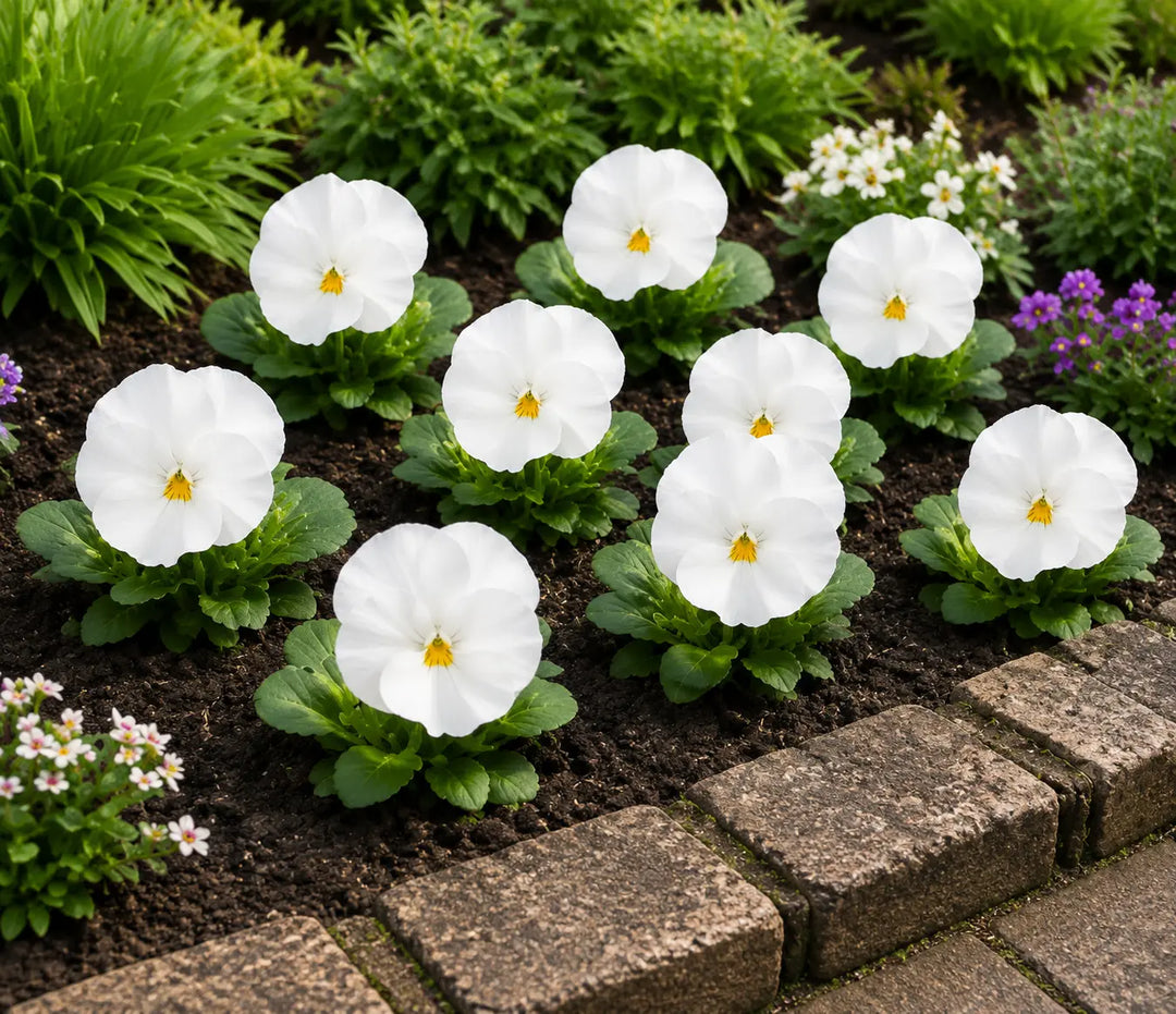 Pansy Delta Pro Clear White 9Pack × 2 Spring & Autumn Bedding Plants Plants By Post