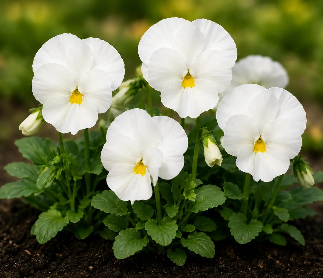Pansy Delta Pro Clear White 9Pack × 2 Spring & Autumn Bedding Plants Plants By Post