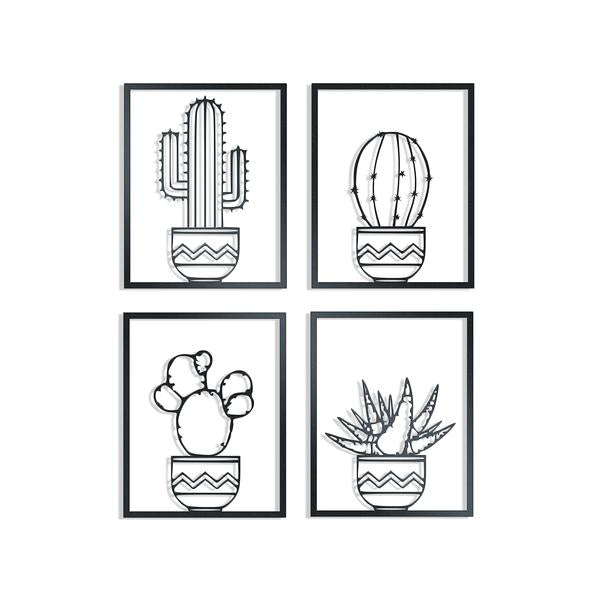 Cactus- Metal Wall Art Set/4