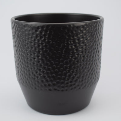 13cm Anthracite Pisa Dot Ceramic Plant Pot